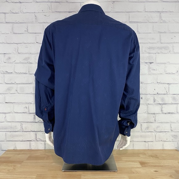 Robert Graham Shirt Men's Extra Large Long Sleeve Button Up Contrasting Cuffs - Picture 6 of 15